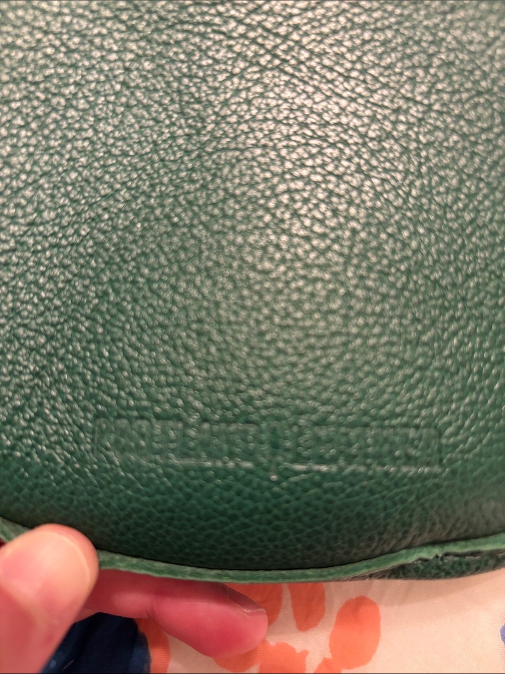 Portland Leather Green Pebbled Leather Crossbody Bag - Picture 4 of 4